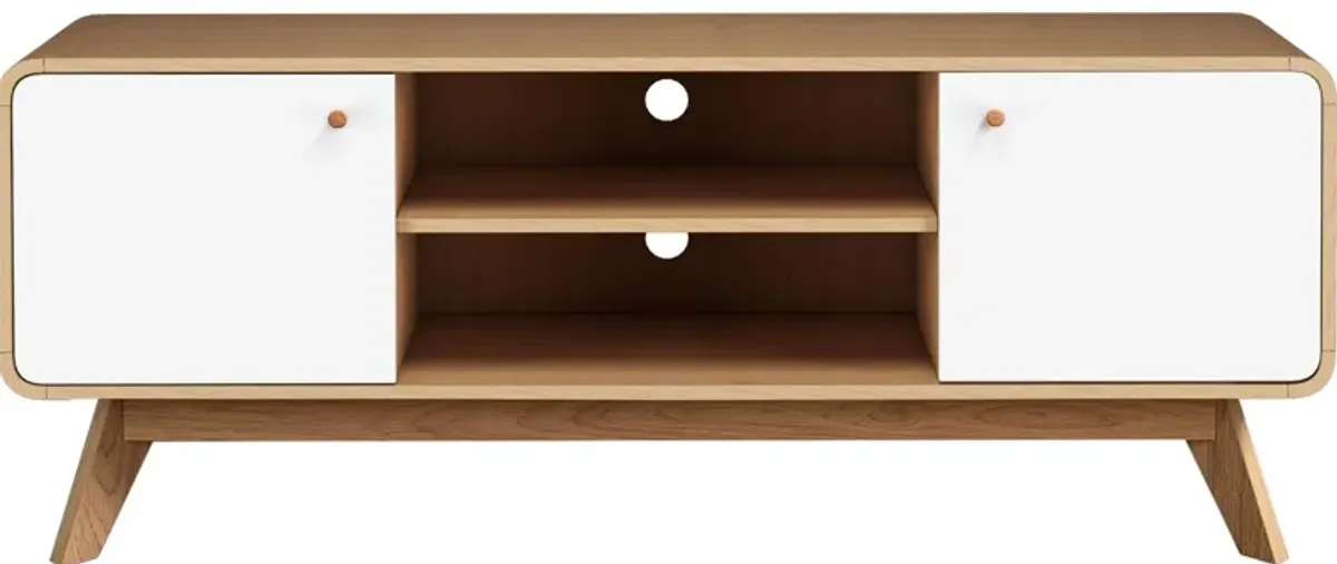 Leva Scandinavian 2 Door Rounded TV Stand