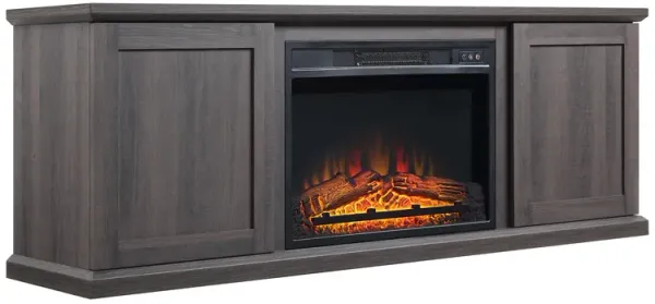 Franklin Brown TV Stand with Electric Fireplace
