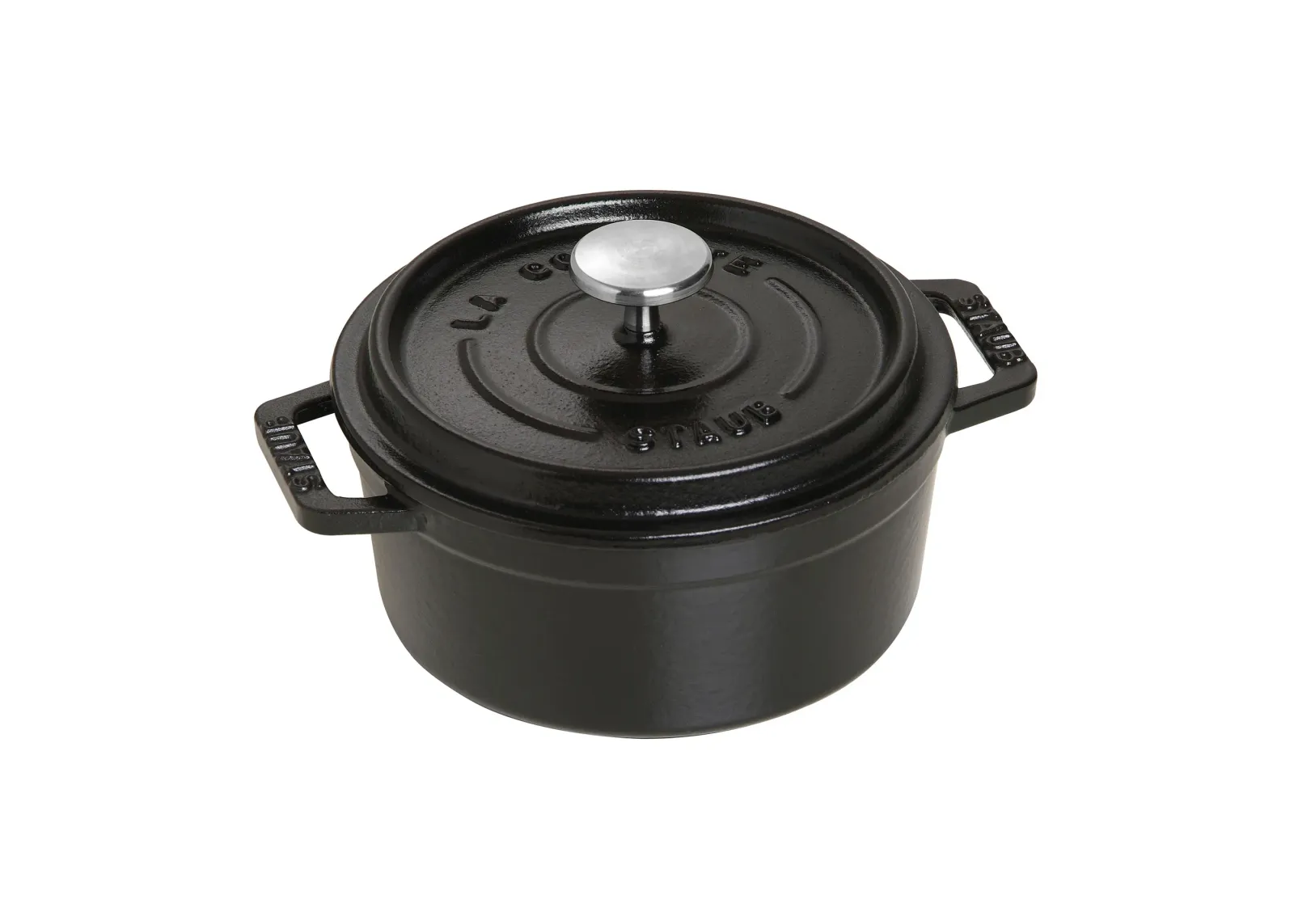 Staub Cast Iron 0.5-qt Round Cocotte - Matte Black