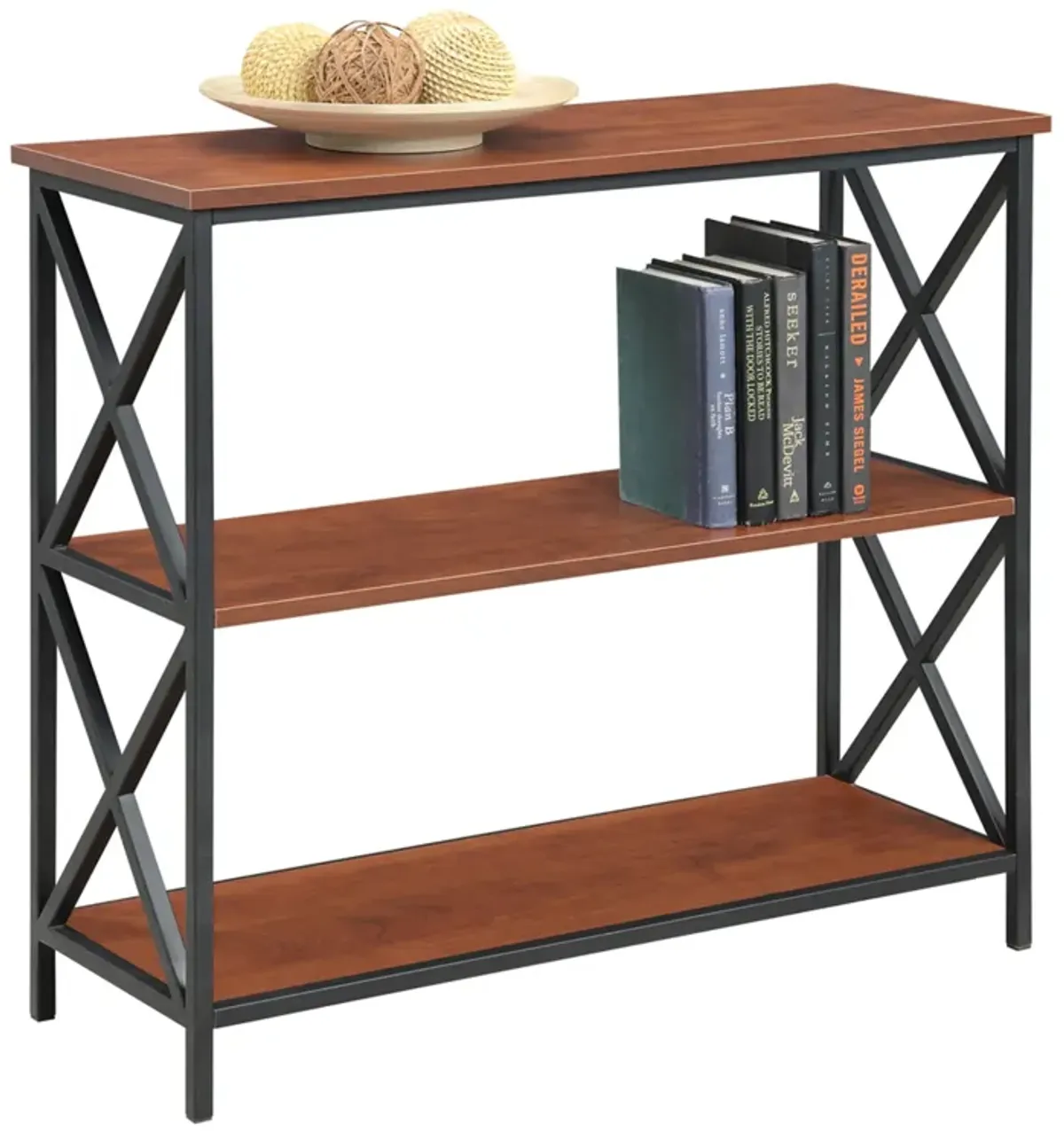 Convenience Concepts Tucson 3 Tier Bookcase, Black / Cherry