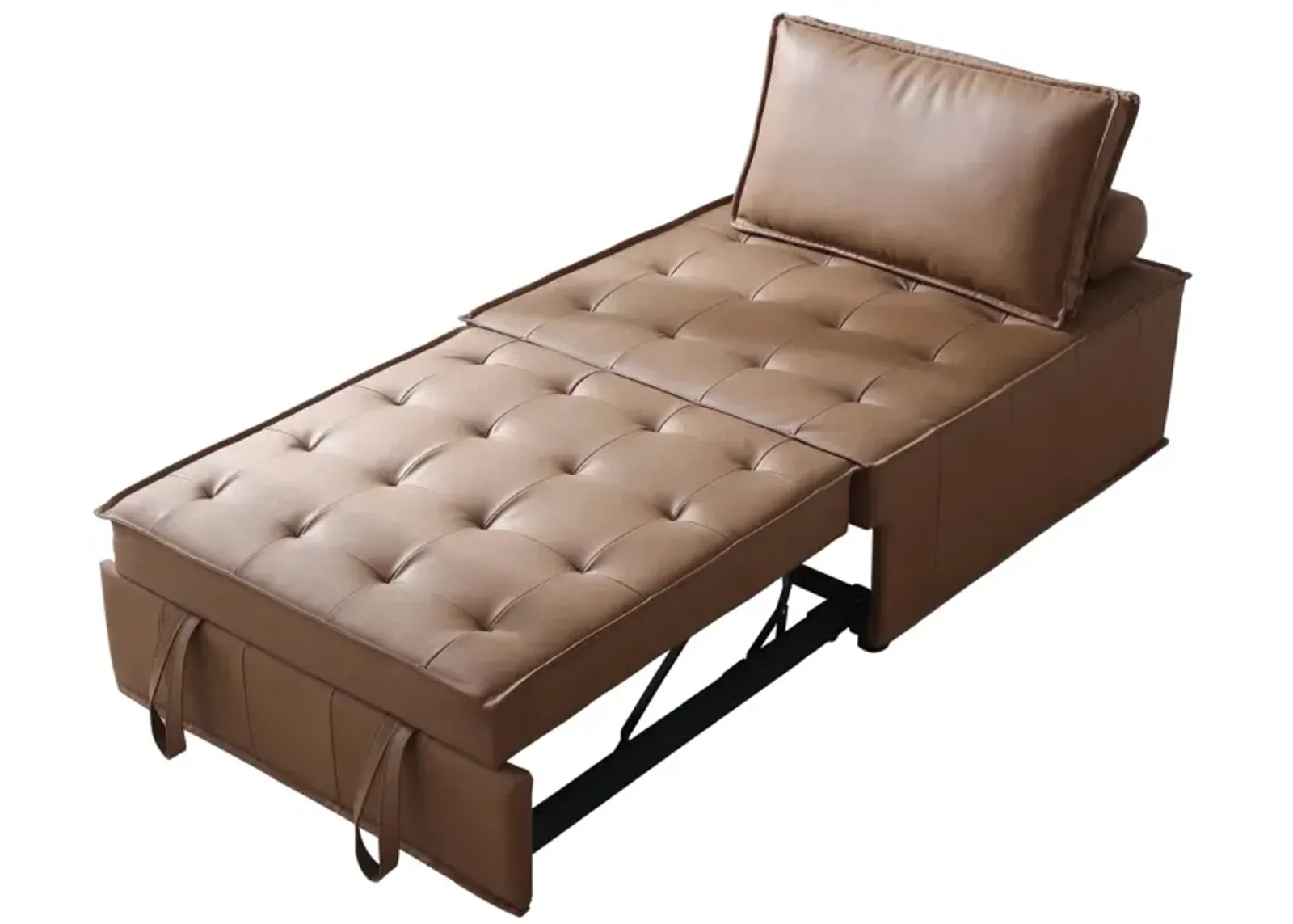 Multipurpose Faux Leather Ottoman Lazy Sofa Pulling Out Sofa Bed