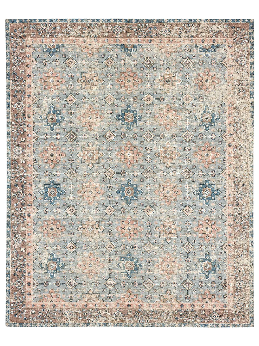 Zula Hazega Blue/Rose 2' 4" X 8' Rug