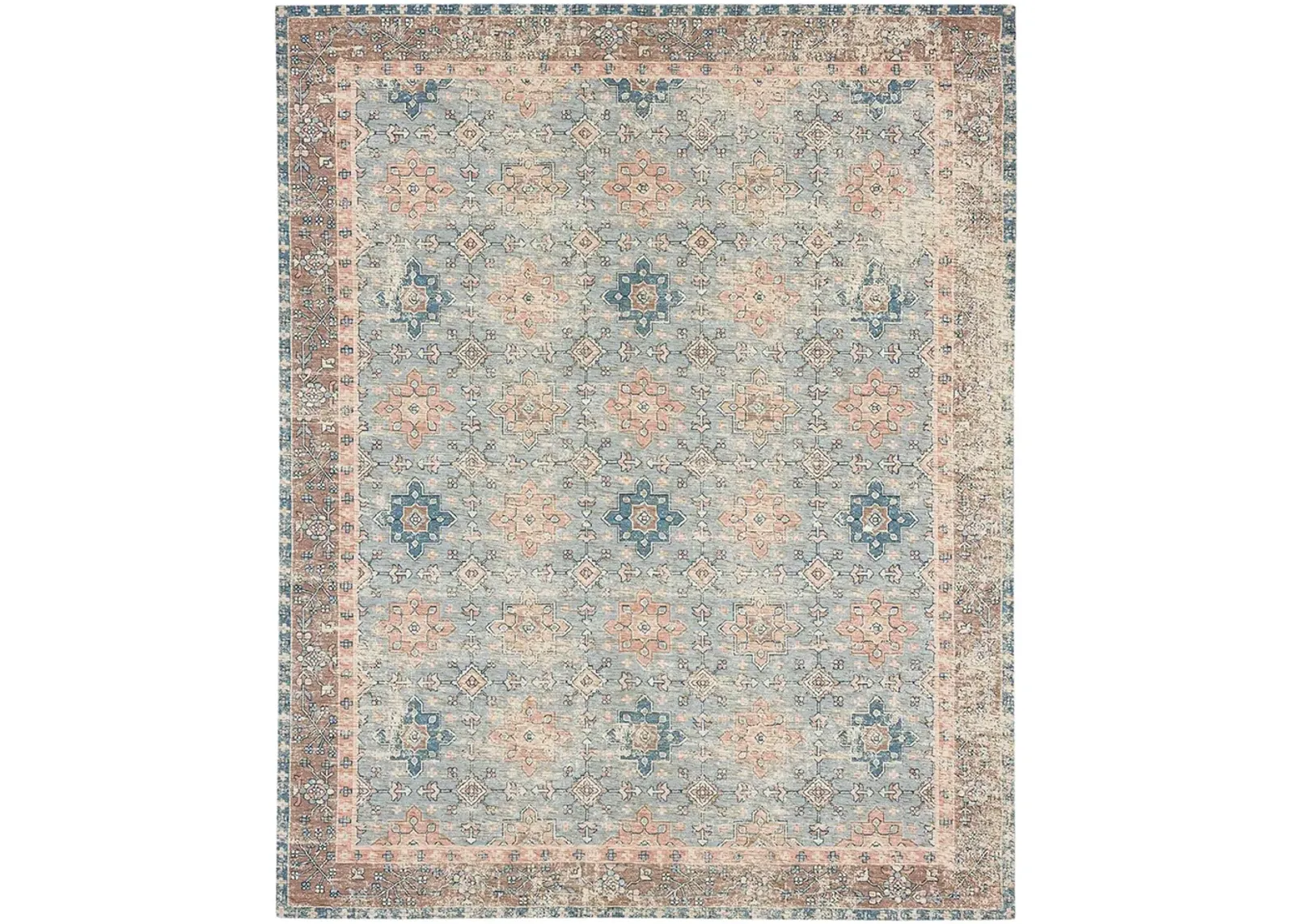 Zula Hazega Blue/Rose 2' 4" X 8' Rug