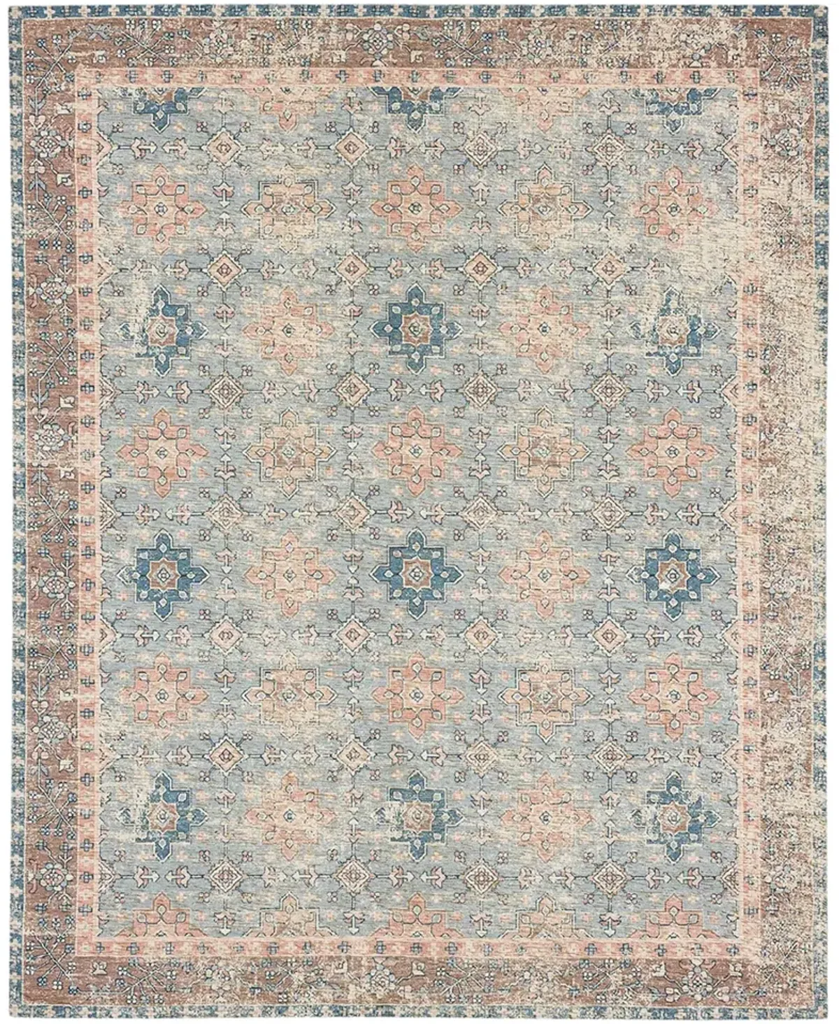 Zula Hazega Blue/Rose 2' 4" X 8' Rug