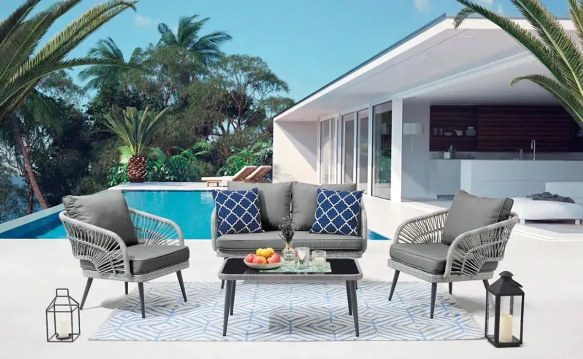 Riviera Gray Loveseat Patio Set
