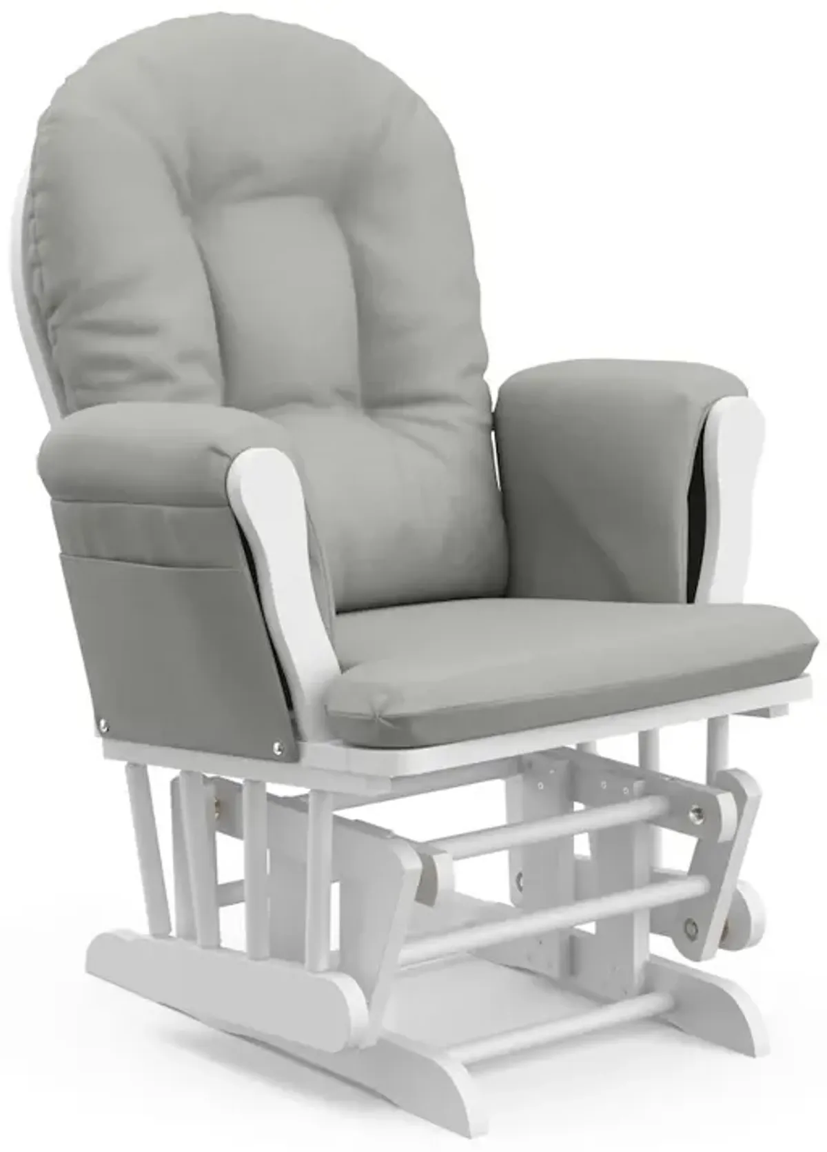 Storkcraft Hoop Glider and Ottoman - White with Light Gray