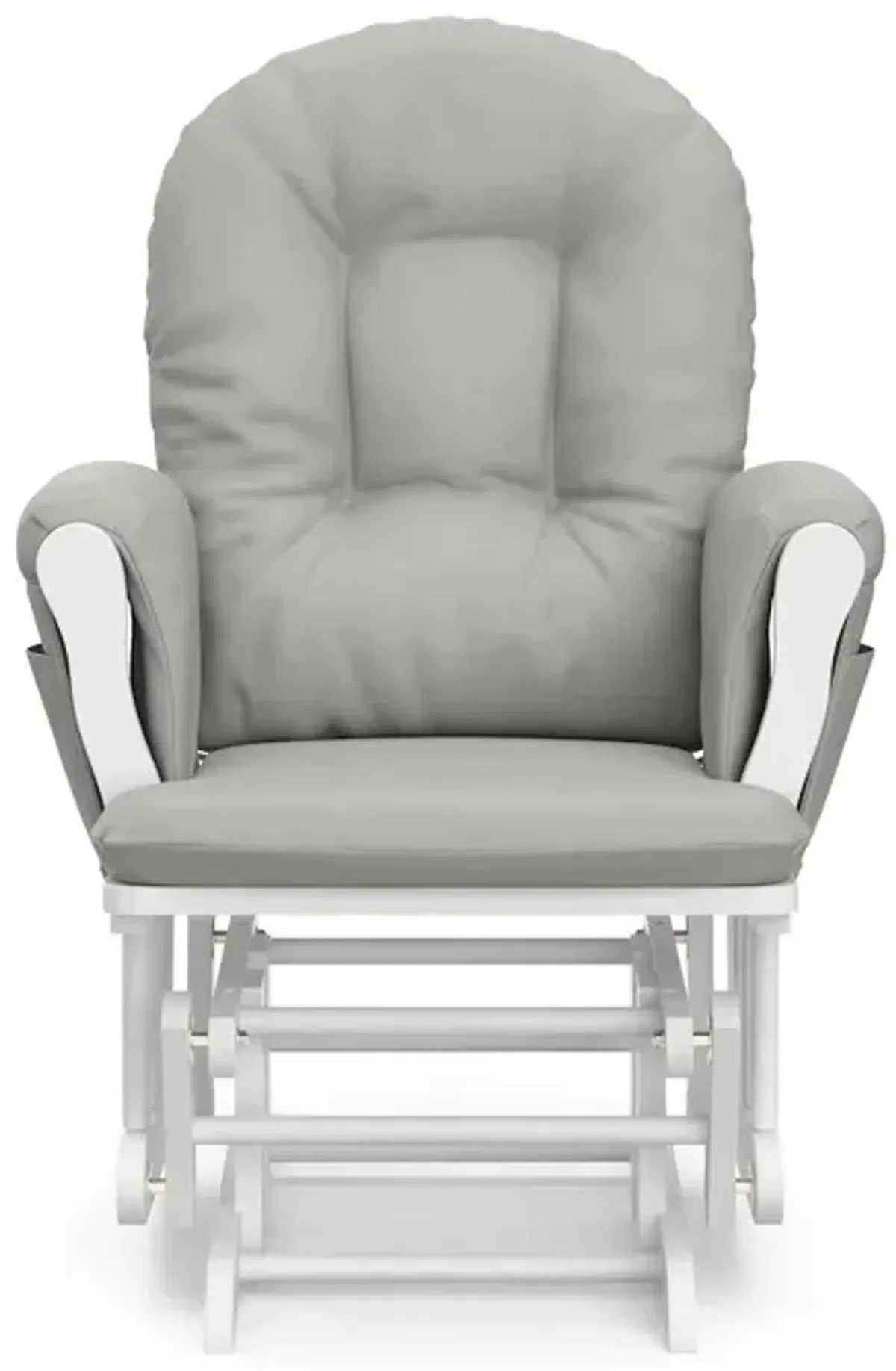 Storkcraft Hoop Glider and Ottoman - White with Light Gray