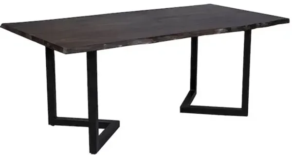 Porter Designs Manzanita Live Edge Solid Sheesham Wood Dining Table, Gray
