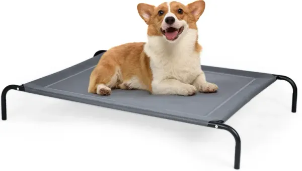 Large Indoor Outdoor Camping Steel Frame Elevated Pet Cot Mat