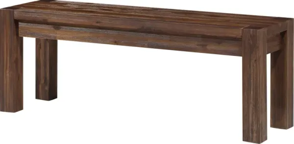 Meadow Solid Wood Bench in Brick Brown