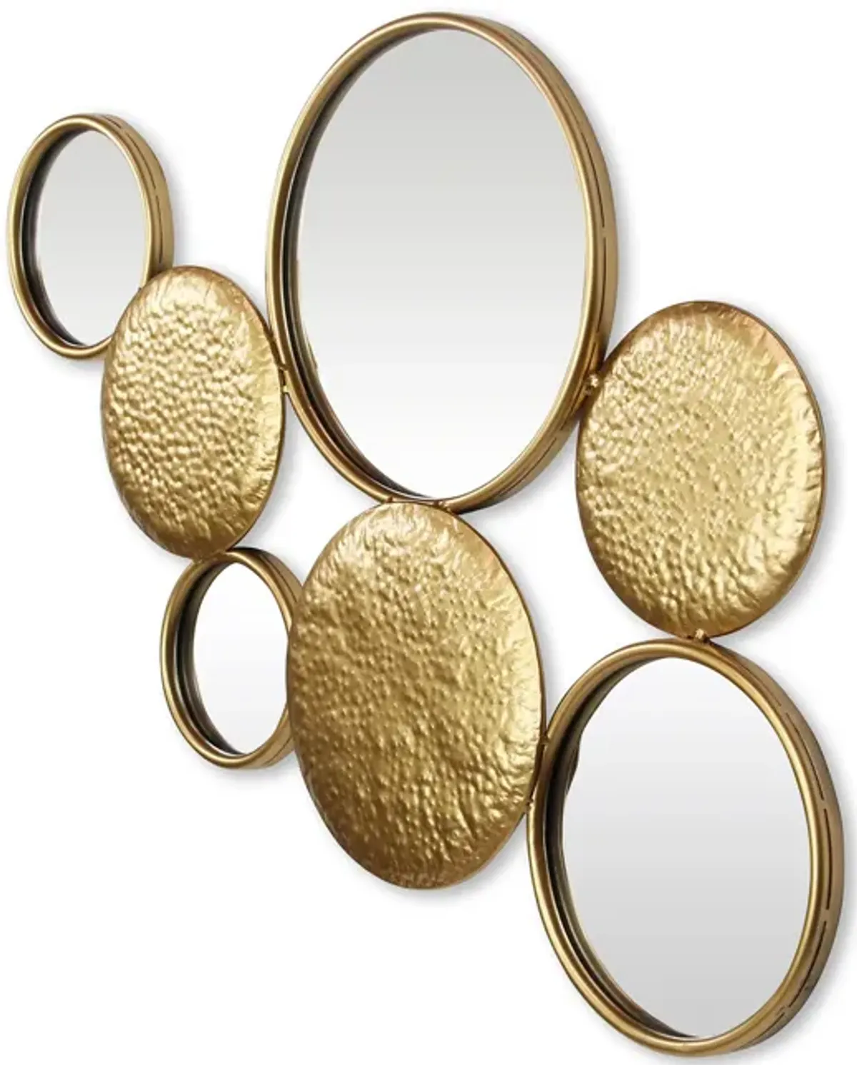 34.5" Precious Gold Round Decorative Benuve Multi-Level Wall Mirror