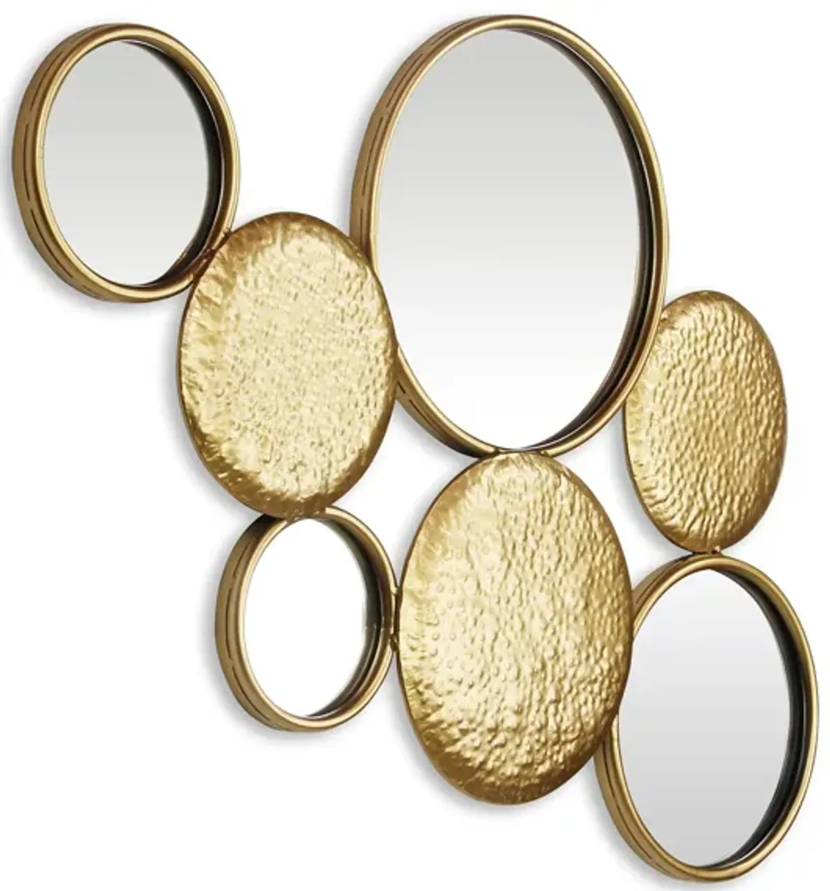 34.5" Precious Gold Round Decorative Benuve Multi-Level Wall Mirror