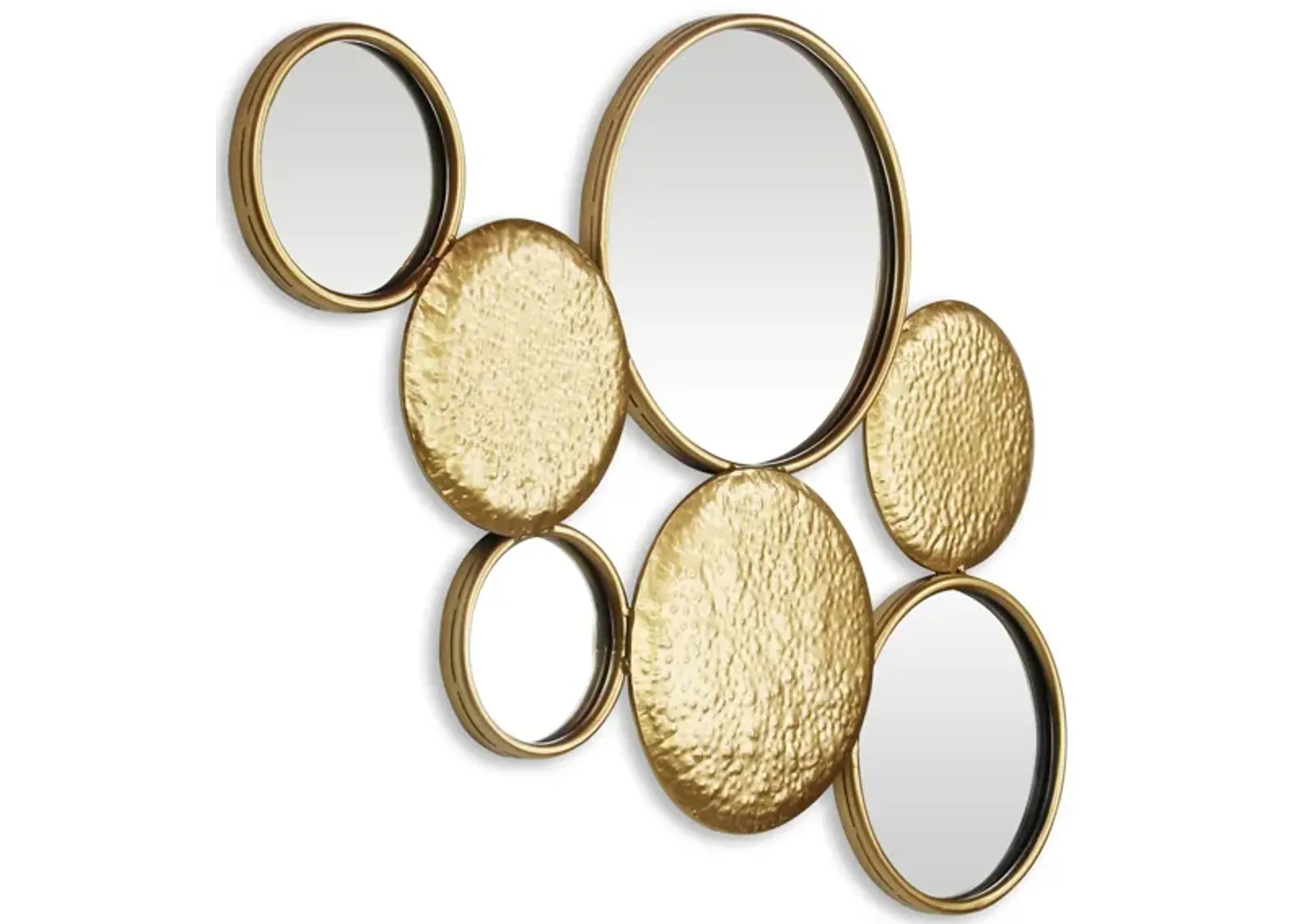 34.5" Precious Gold Round Decorative Benuve Multi-Level Wall Mirror