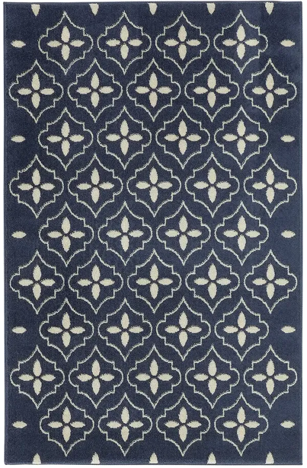 Nourison Essentials NRE04 Navy/Ivory 4' x 6' Rug