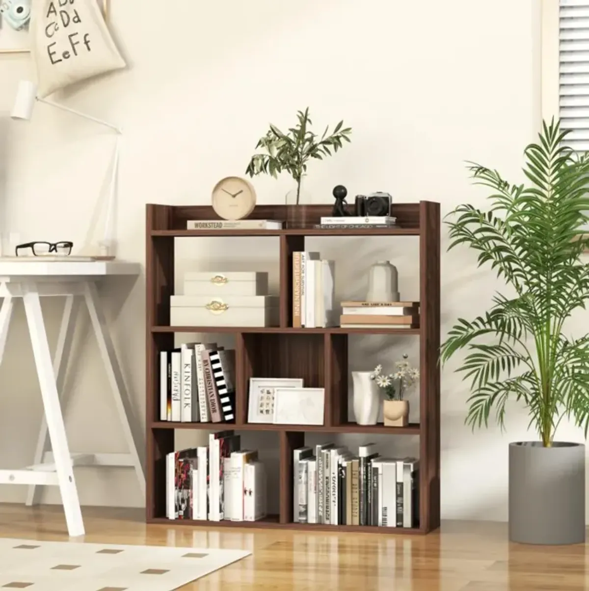 Hivvago 7 Cubes Open-back Bookshelf with Anti-Toppling Devices