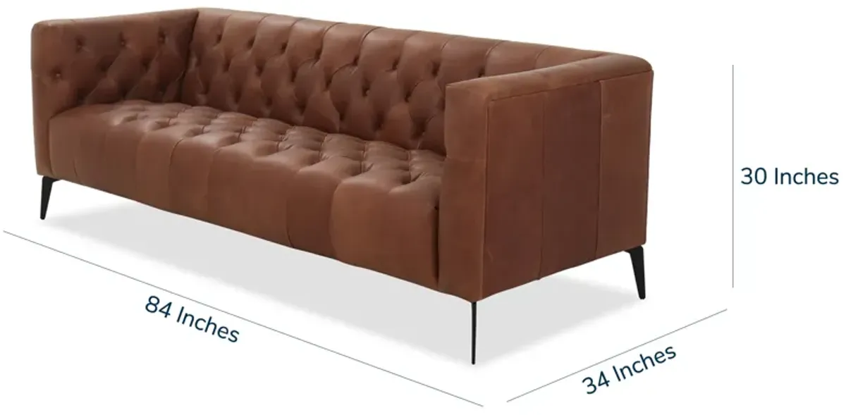 Nicolla Gray Leather Sofa