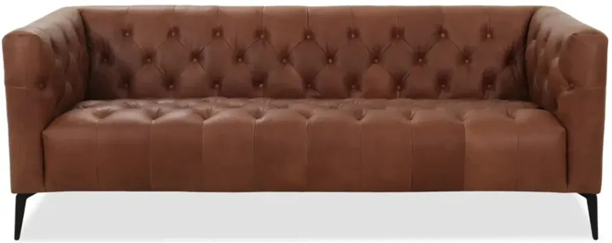 Nicolla Gray Leather Sofa