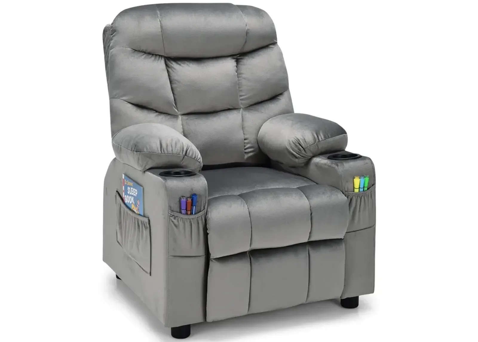 Kids Recliner Chair with Cup Holder and Footrest for Children