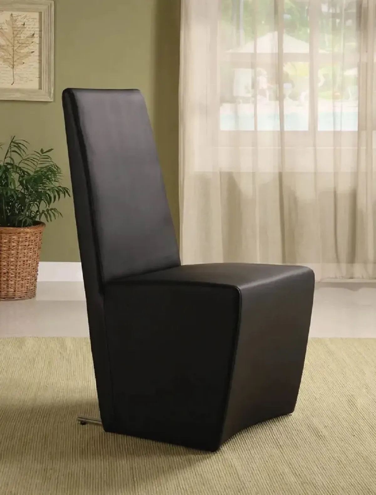 D.CHAIR,DARK BROWN PU, Set of 2