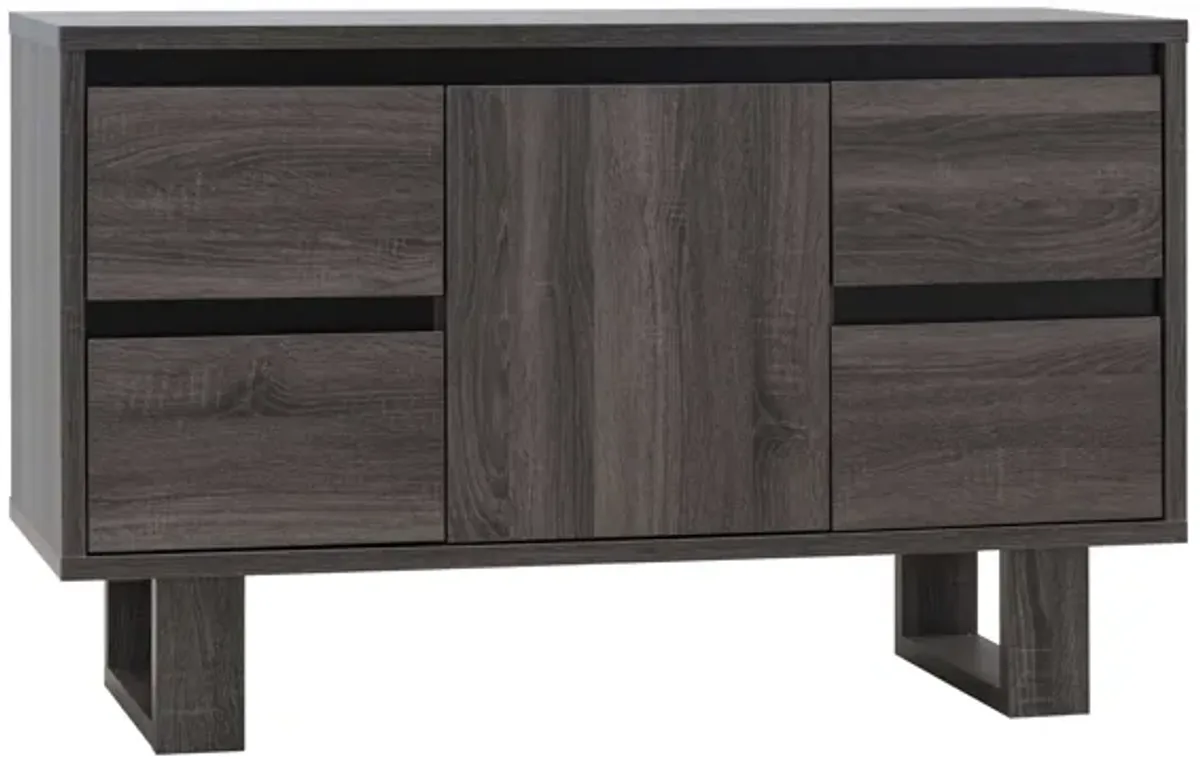 TV Stand Distressed Grey Black