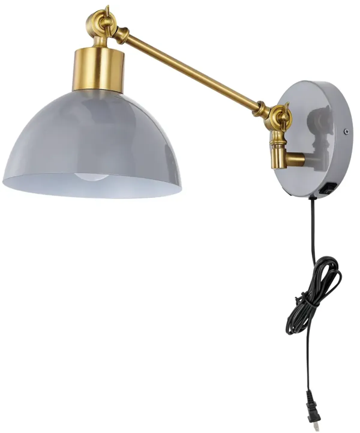 Lisa Swing Arm Modern Midcentury Iron USB Charging Port LED Sconce