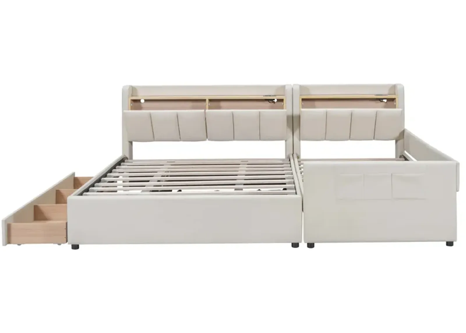 Merax Two in One Upholstered Platform Bed with Storage