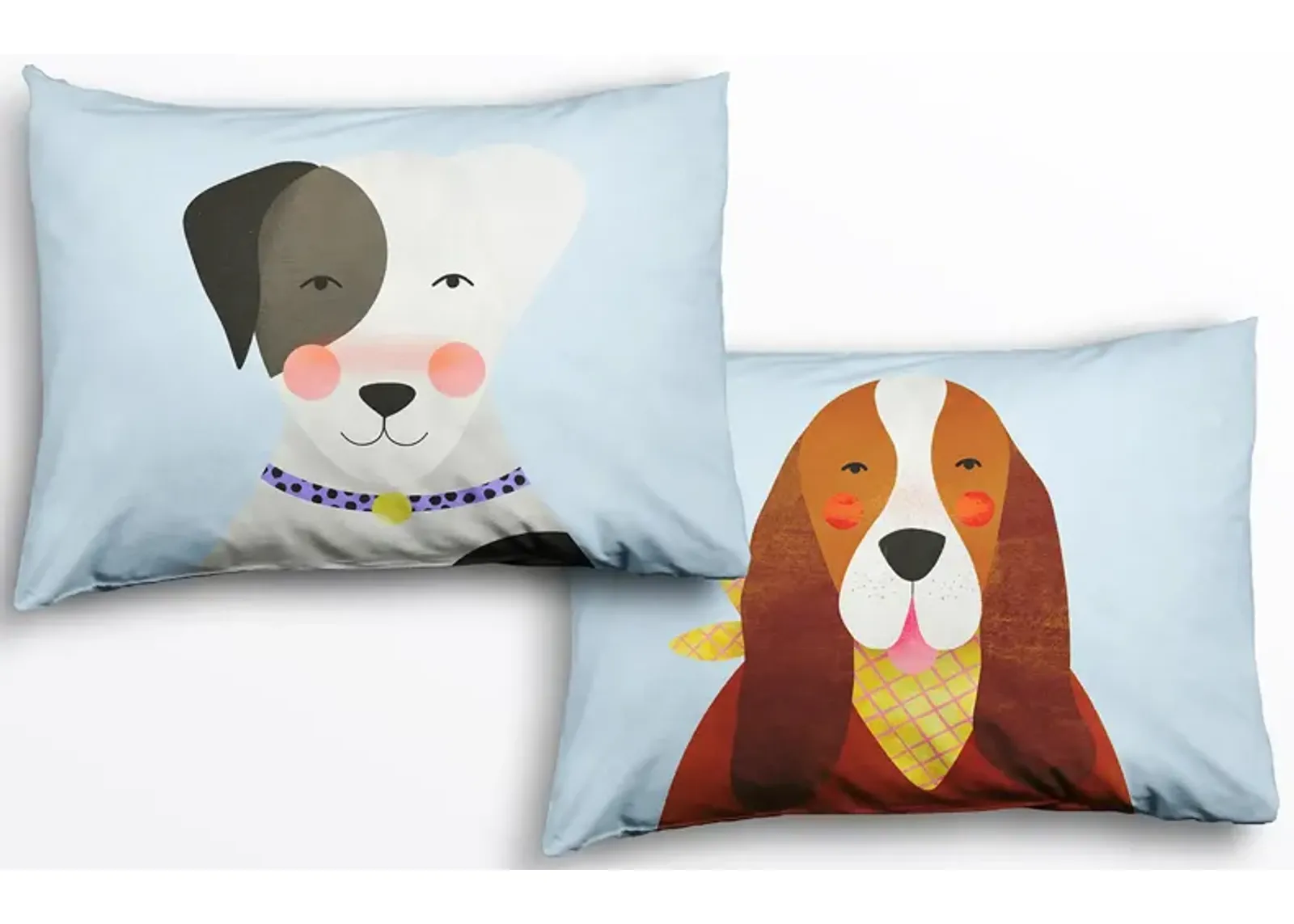 2 pack Dog Standard Pillowcase Set - 100% Cotton