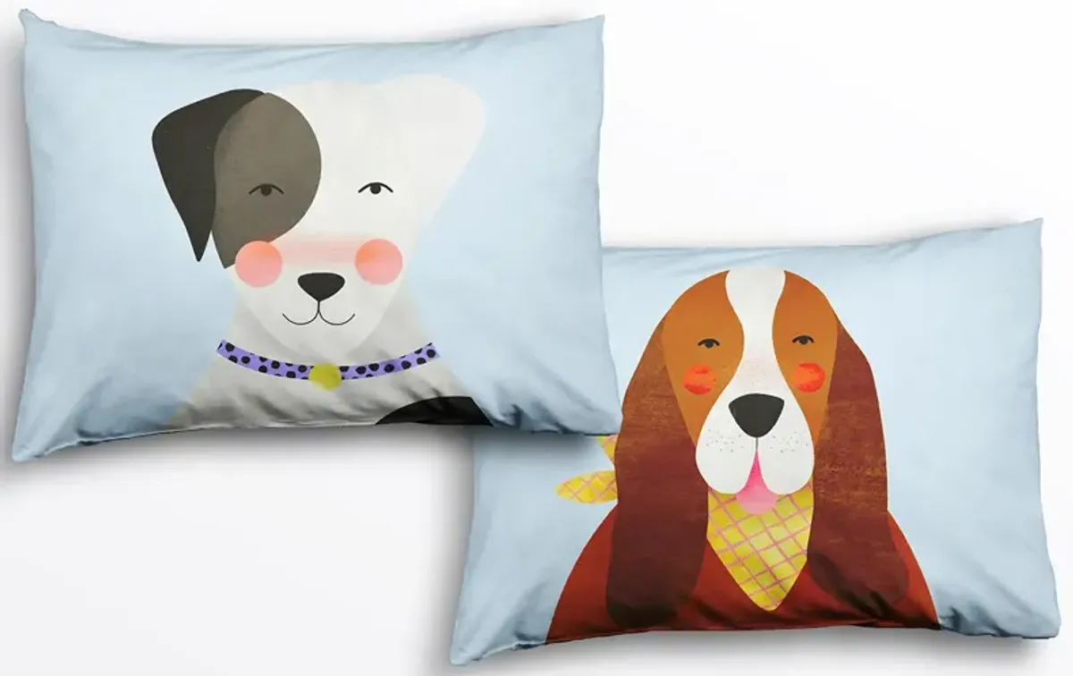 2 pack Dog Standard Pillowcase Set - 100% Cotton