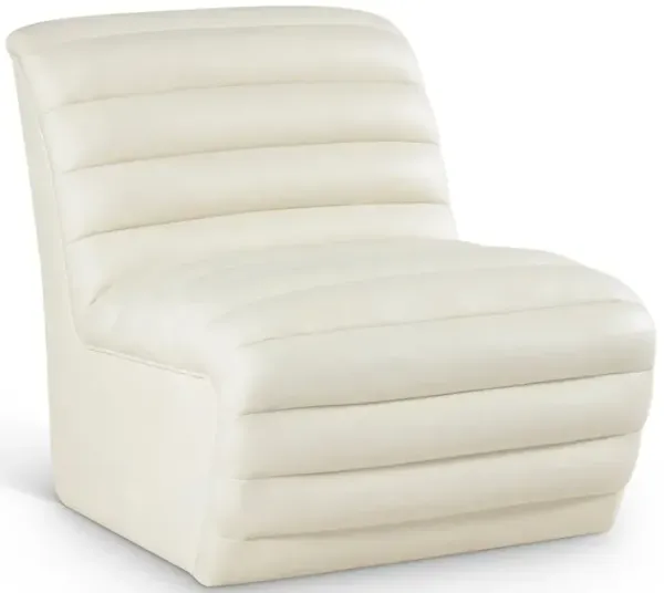 Meridian Furniture Vega Cream Vegan Leather Accent Chair