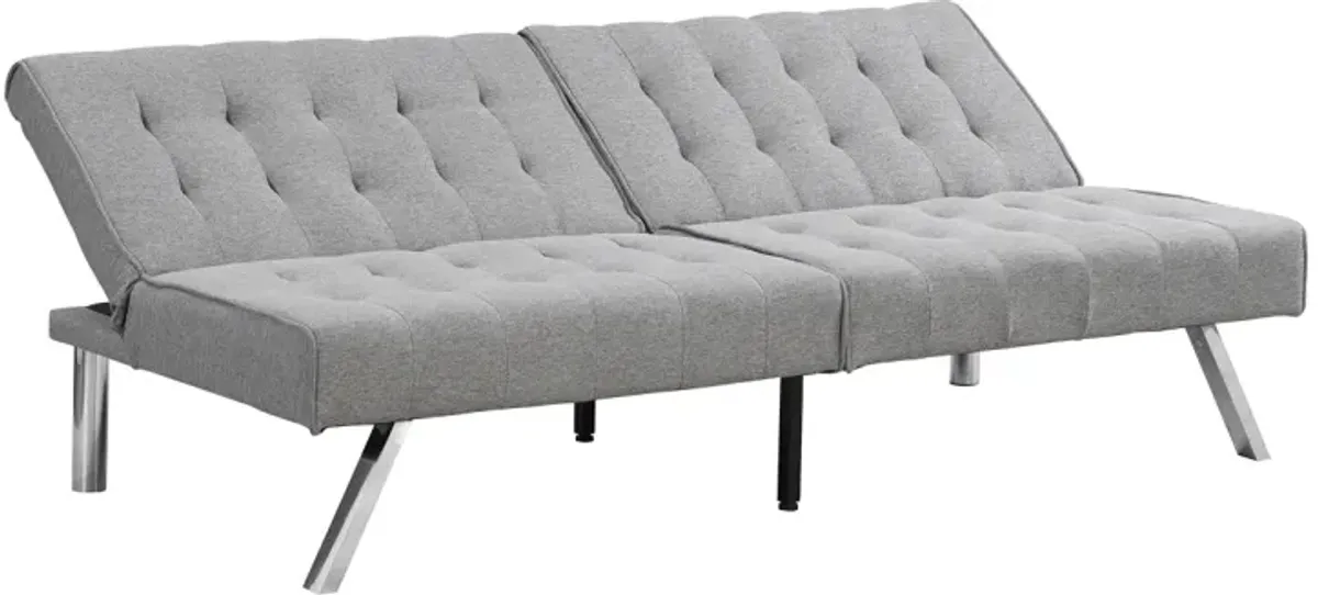 Wood Frame, Stainless Leg, Futon, Sofa Bed Grey