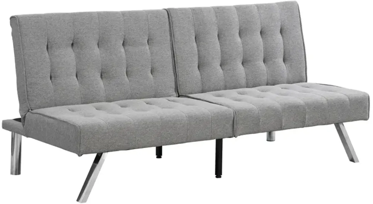 Wood Frame, Stainless Leg, Futon, Sofa Bed Grey