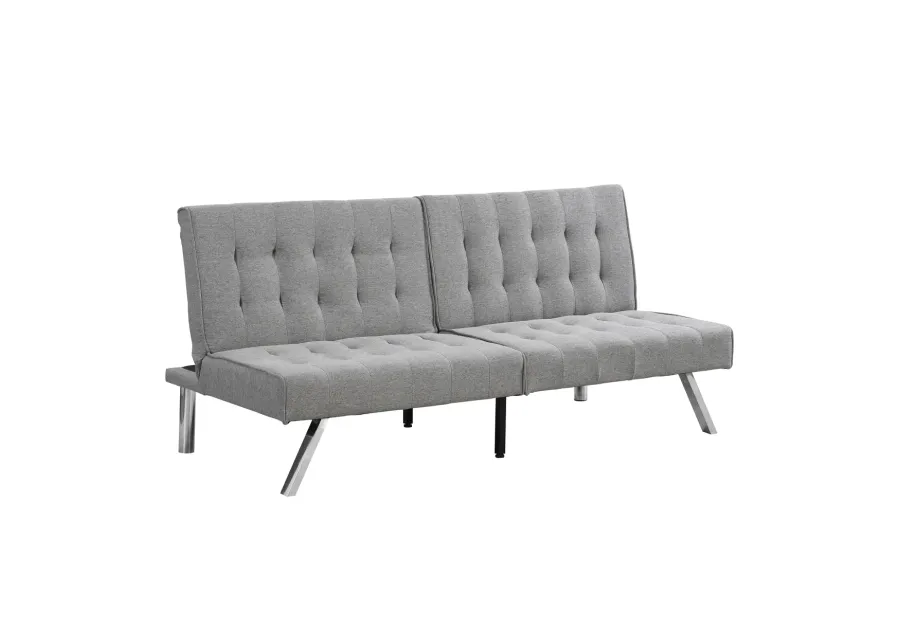 Wood Frame, Stainless Leg, Futon, Sofa Bed Grey