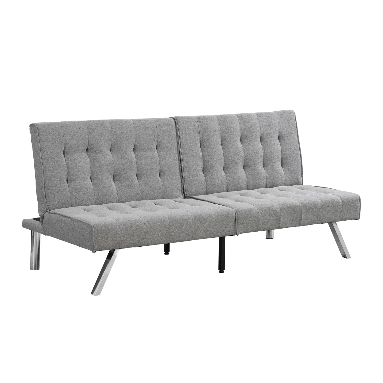 Wood Frame, Stainless Leg, Futon, Sofa Bed Grey