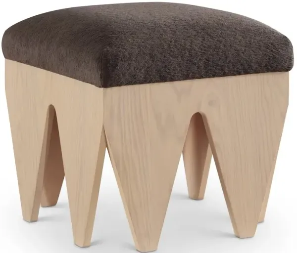 Meridian Furniture Altair Brown Velour Fur Fabric Bench