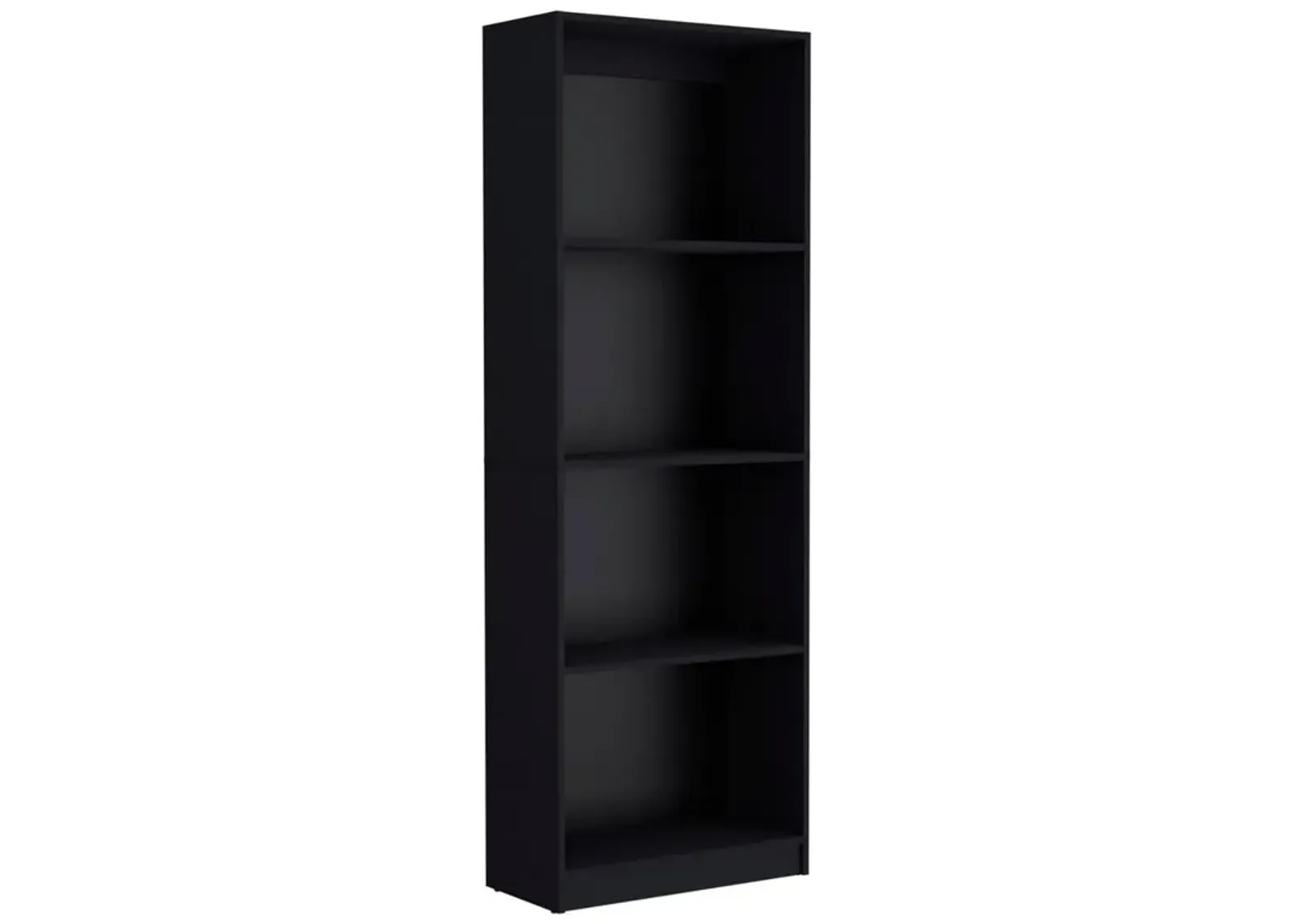 Vinton Bookcase with Spacious Tier-Shelving Design, Black