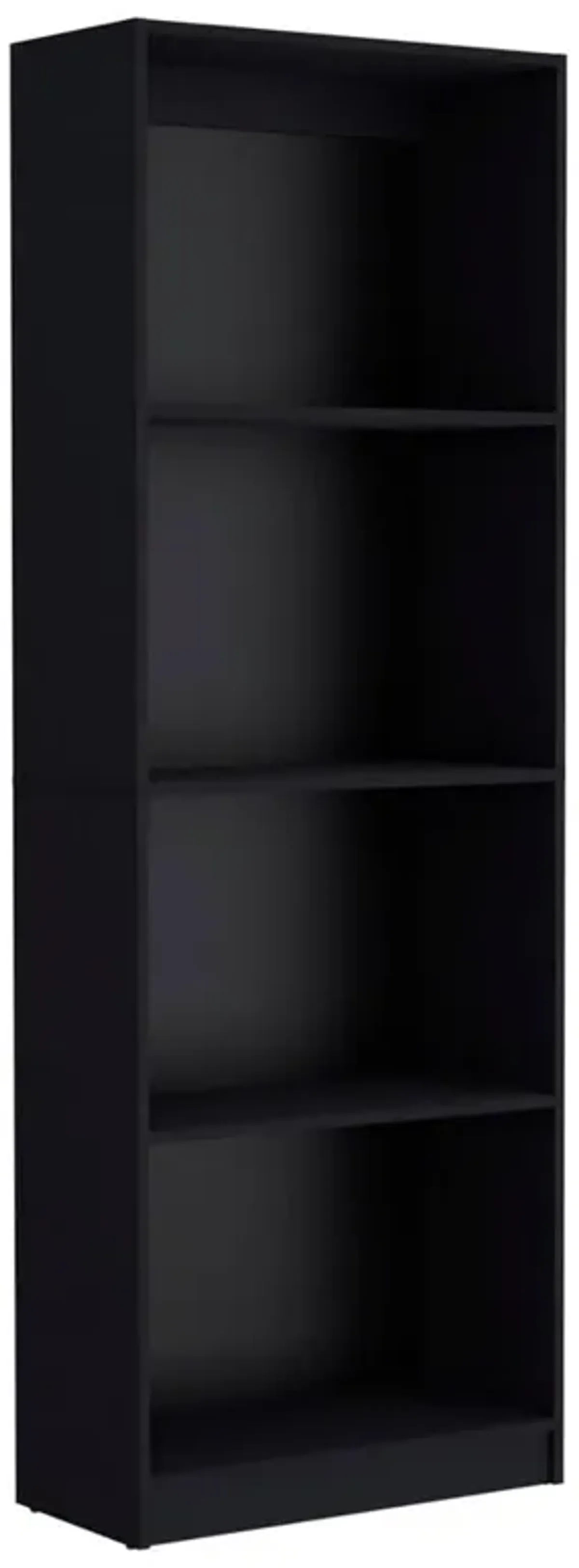 Vinton Bookcase with Spacious Tier-Shelving Design, Black