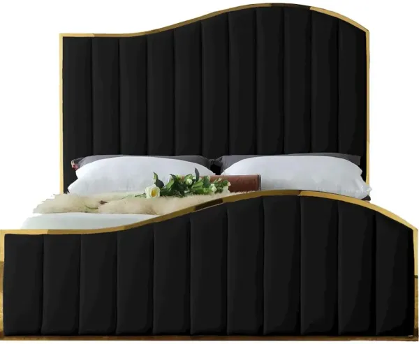 Meridian Furniture Jolie Black Velvet Queen Bed