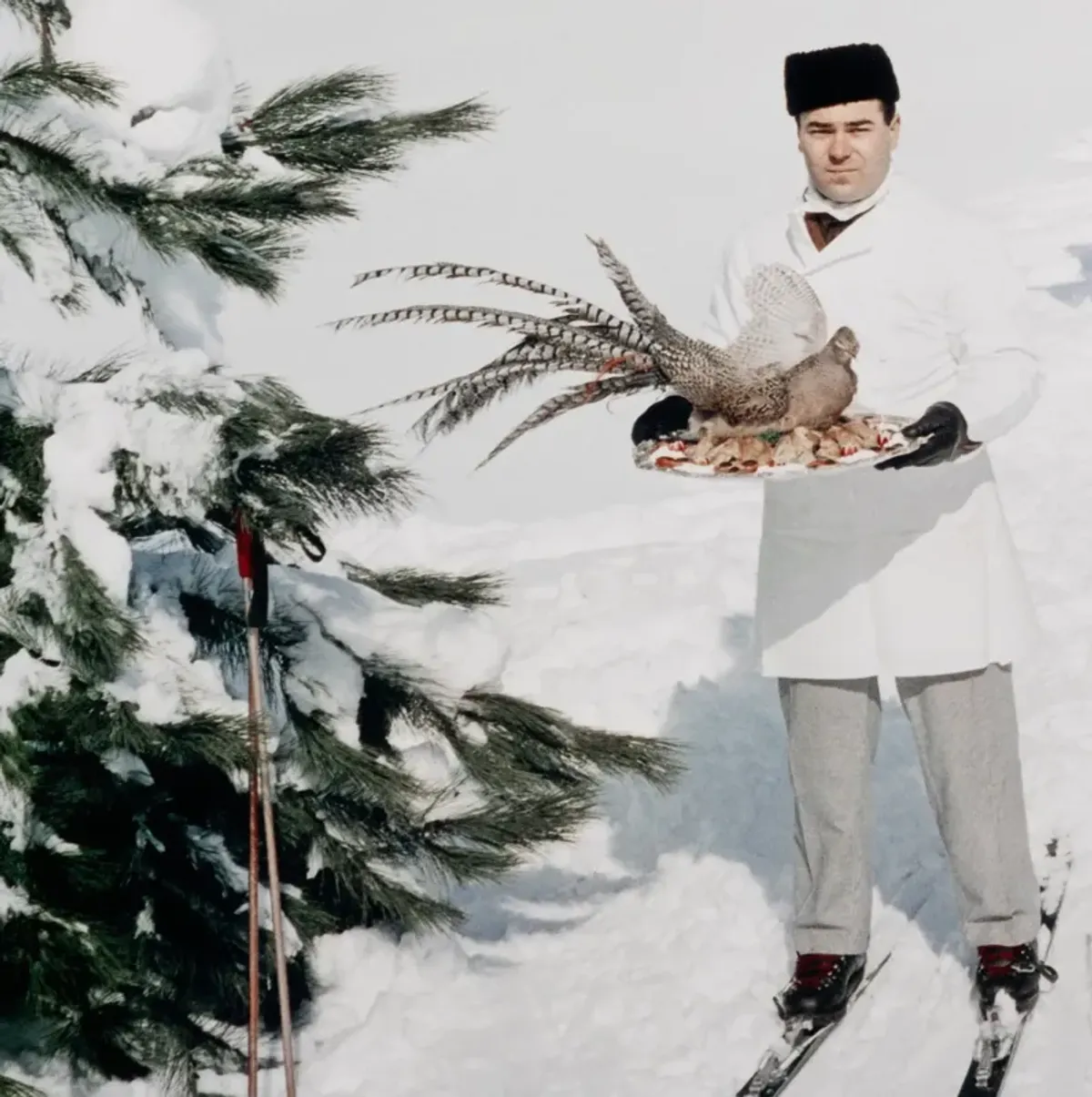 Skiing Waiters by Slim Aarons