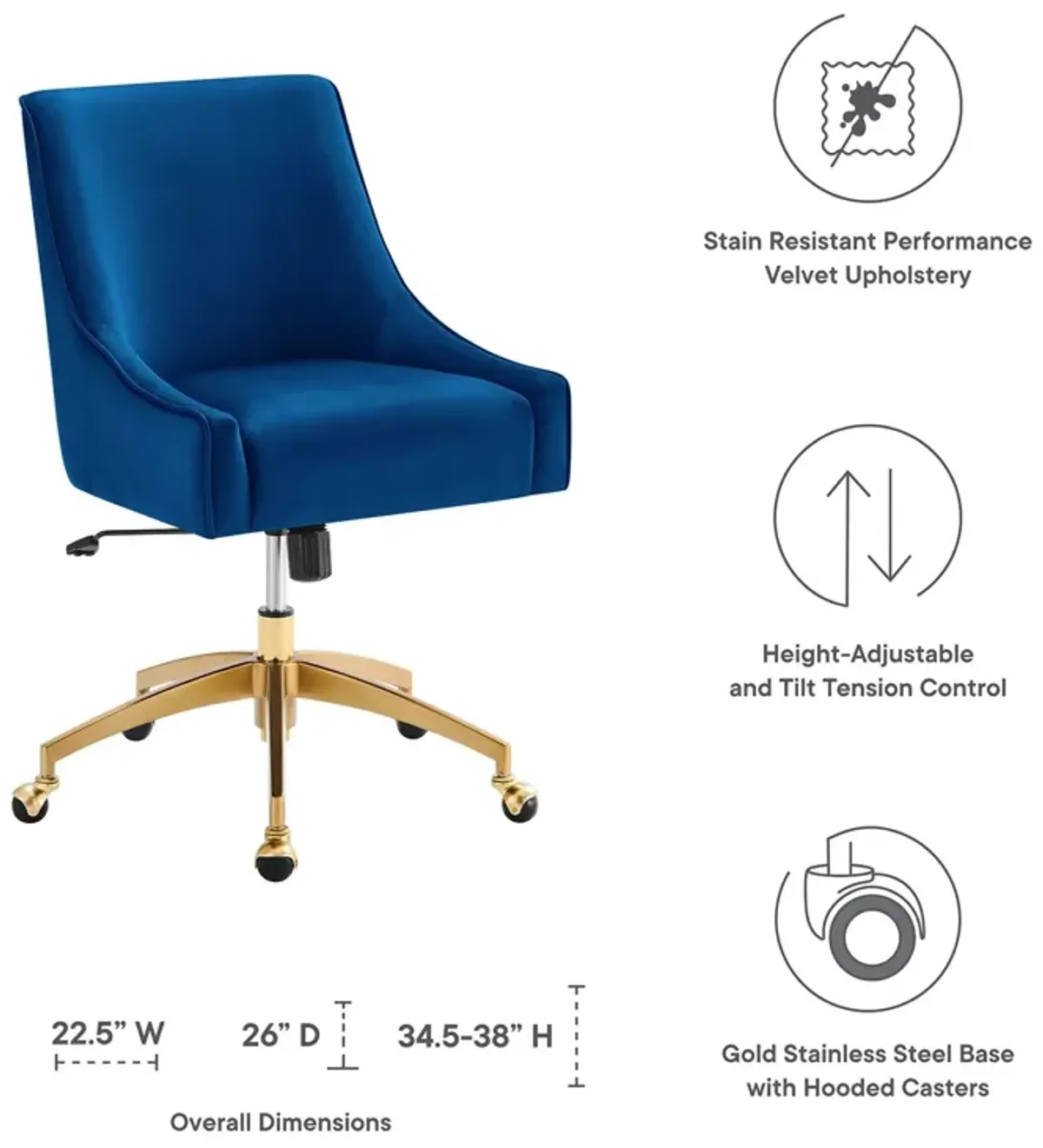 Modway Furniture - Discern Performance Velvet Office Chair