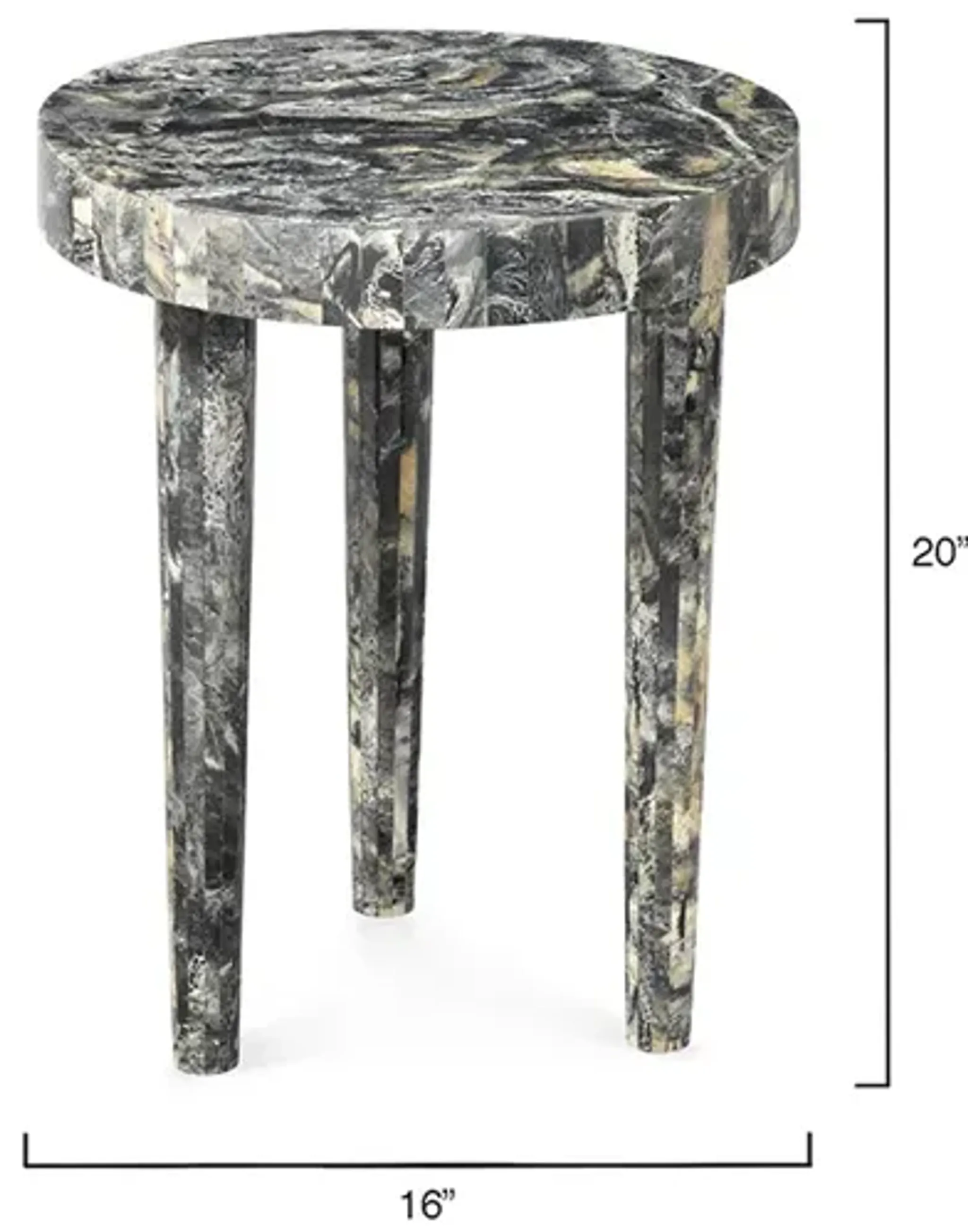 Artemis Black Resin Side Table Mathis Home | Furniture.com