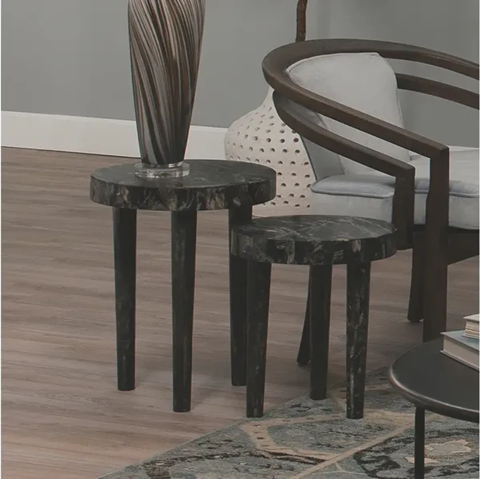 Artemis Black Resin Side Table Mathis Home | Furniture.com