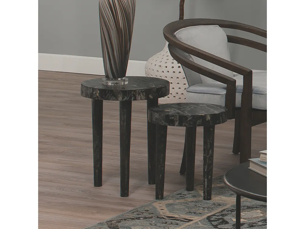 Artemis Black Resin Side Table