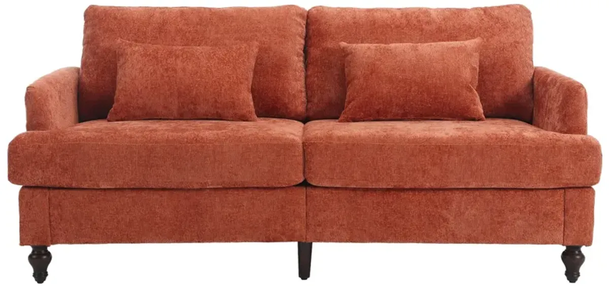 Mondawe Mid Century Chenille Fabric Loveseat Sofa, 2-Seat Upholstered Modern Couch