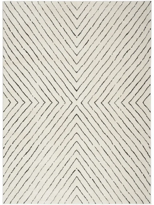 Modern Comfort MNC01 Ivory/Black 3'11" x 5'11" Rug