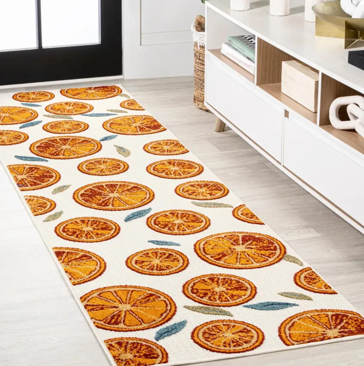 Aranciata Citrus Slice High-Low Indoor/Outdoor Area Rug