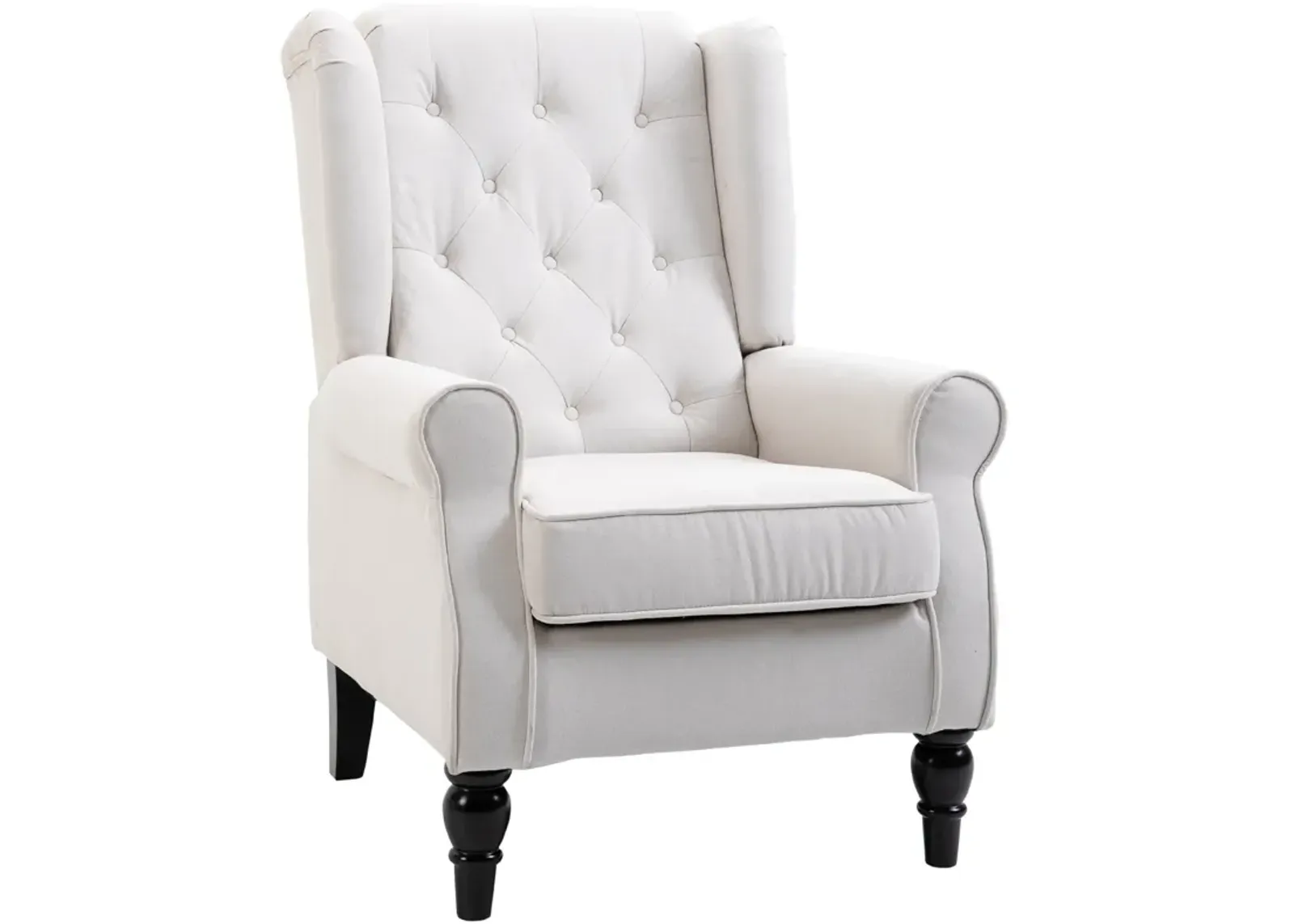 Cream Living Room Luxury: High Back Accent Chair with Removable Cushion