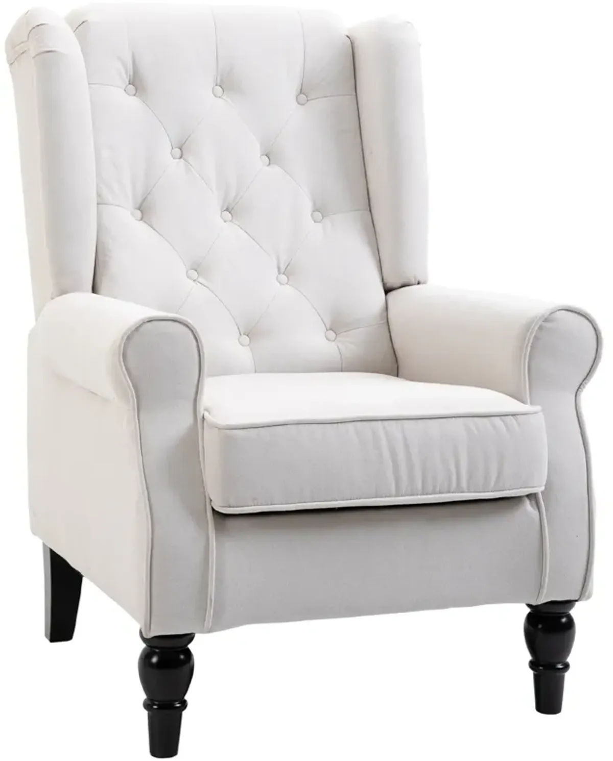 Cream Living Room Luxury: High Back Accent Chair with Removable Cushion