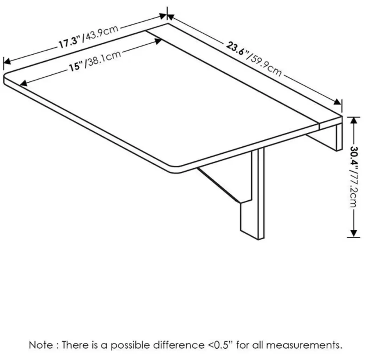 Hermite Wall Mounting Folding Table, Espresso