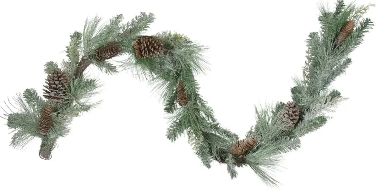 6' x 9" Mixed Pine and Pine Cones Artificial Christmas Garland  Unlit