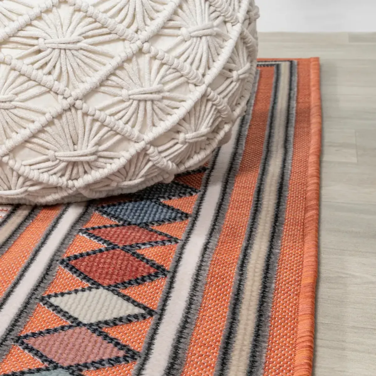 Sebastian High-Low Modern Diamond Border Area Rug